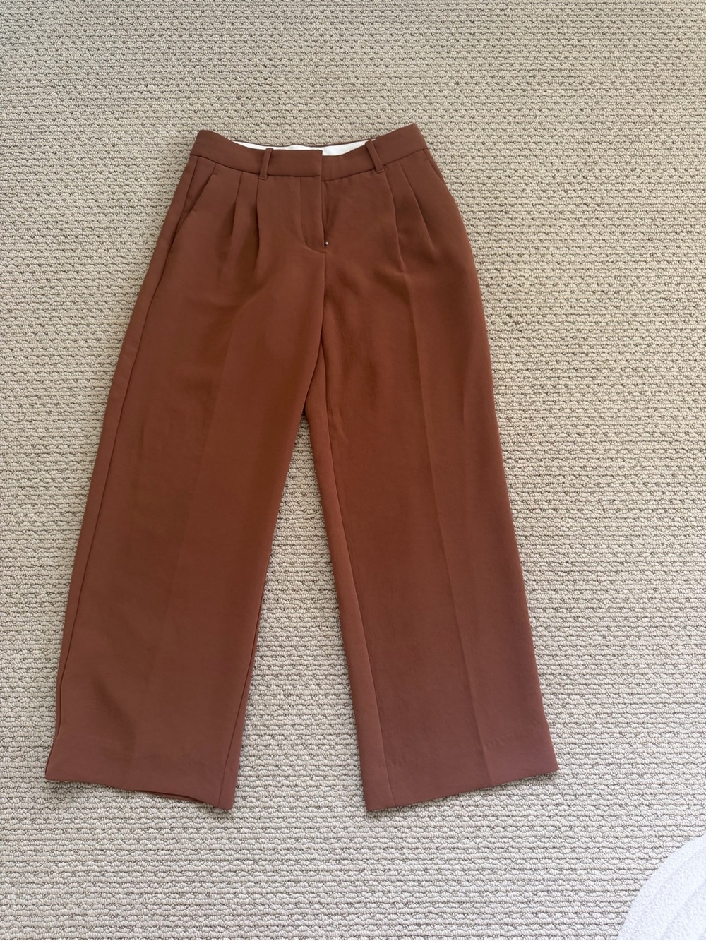 Aritzia Wide Leg High-Waist Pants in Brown